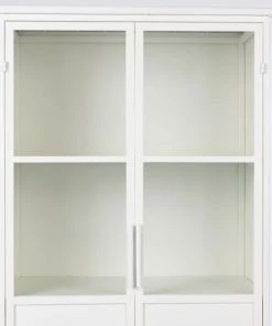 Drawer Vitrines Vitrine 2 Portes En Verre Et Métal H150cm Blanc -Vaisseliers Soldes Magasin vitrine 2 portes en verre et metal h150cm blanc 3