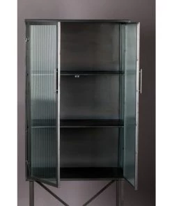 Dutchbone Vitrines Vitrine 2 Portes En Verre Noir -Vaisseliers Soldes Magasin vitrine 2 portes en verre noir 5