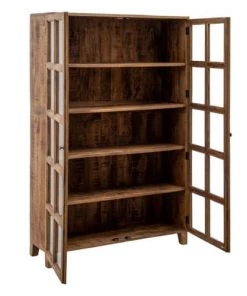 Altobuy Vitrines Vitrine 2 Portes Manguier Massif Teinté Foncé -Vaisseliers Soldes Magasin vitrine 2 portes manguier massif teinte fonce 2