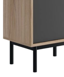 Its Vitrines Vitrine 2 Portes Naturelle Et Noire -Vaisseliers Soldes Magasin vitrine 2 portes naturelle et noire 2