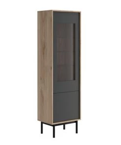 Its Vitrines Vitrine 2 Portes Naturelle Et Noire