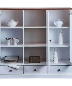 Altobuy Vitrines Vitrine 3 Portes 3 Tiroirs -Vaisseliers Soldes Magasin vitrine 3 portes 3 tiroirs 2