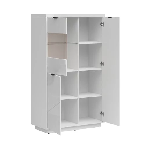 Brw Vitrines Vitrine 3 Portes Blanche 3 Brw Vitrines Vitrine 3 Portes Blanche – Image 3