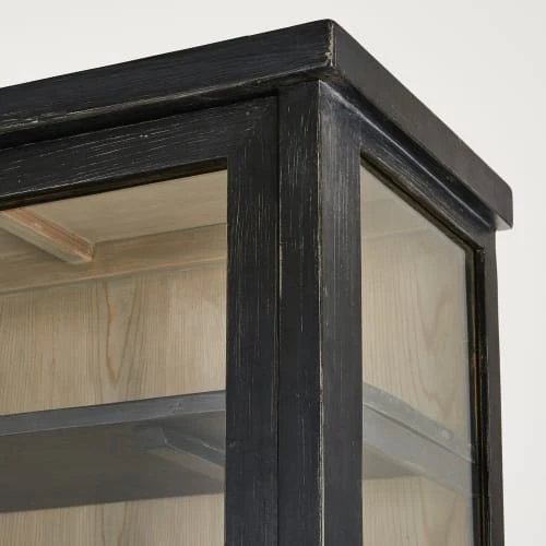 Maisons Du Monde Vitrines Vitrine 4 Portes 12 Tiroirs En Pin Recyclé Noir 4 Maisons Du Monde Vitrines Vitrine 4 Portes 12 Tiroirs En Pin Recyclé Noir – Image 4