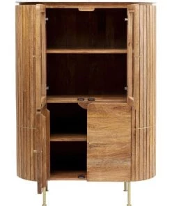 Kare Design Vitrines Vitrine 4 Portes En Manguier Massif Et Marbre Blanc -Vaisseliers Soldes Magasin vitrine 4 portes en manguier massif et marbre blanc 3