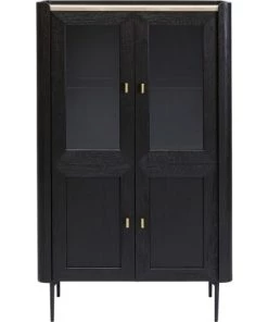 Kare Design Vitrines Vitrine 4 Portes En Peuplier Et Chêne Brun