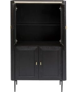 Kare Design Vitrines Vitrine 4 Portes En Peuplier Et Chêne Brun -Vaisseliers Soldes Magasin vitrine 4 portes en peuplier et chene brun 3