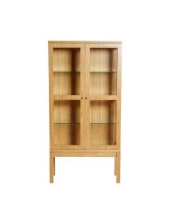 Woodman Vitrines Vitrine En Bois 2 Portes Bois Clair -Vaisseliers Soldes Magasin vitrine en bois 2 portes bois clair 2