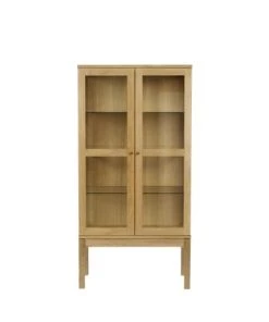 Woodman Vitrines Vitrine En Bois 2 Portes Bois Clair
