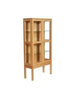 Woodman Vitrines Vitrine En Bois 2 Portes Bois Clair -Vaisseliers Soldes Magasin vitrine en bois 2 portes bois clair 4