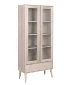 Hellin Vitrines Vitrine En Bois Clair -Vaisseliers Soldes Magasin vitrine en bois clair 3