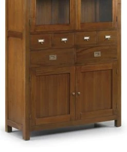 MOYCOR Vitrines Vitrine En Bois D'acajou Marron 105x200 -Vaisseliers Soldes Magasin vitrine en bois d acajou marron 105x200 3