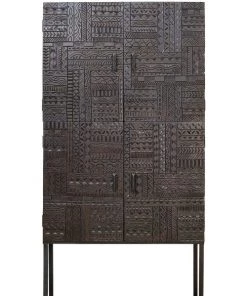 GINER Y COLOMER Vitrines Vitrine En Bois De Manguier Et Pieds En Métal En Noyer Foncé