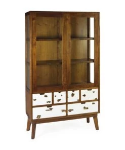 MOYCOR Vitrines Vitrine En Bois De Mindi Bicolore H180