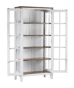 MOYCOR Vitrines Vitrine En Bois De Mindi Marron H190 -Vaisseliers Soldes Magasin vitrine en bois de mindi marron h190 3