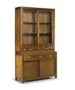 MOYCOR Vitrines Vitrine En Bois De Mindi Marron L120 -Vaisseliers Soldes Magasin vitrine en bois de mindi marron l120 3