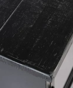 Drawer Vitrines Vitrine En Bois Et Métal à Roulettes H105cm Noir -Vaisseliers Soldes Magasin vitrine en bois et metal a roulettes h105cm noir 5