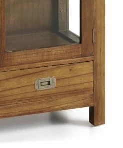 MOYCOR Vitrines Vitrine En Bois Marron -Vaisseliers Soldes Magasin vitrine en bois marron 10