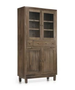 MOYCOR Vitrines Vitrine En Bois Marron 3 Tiroirs H190