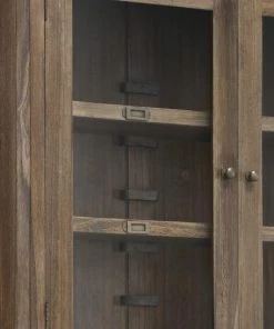 MOYCOR Vitrines Vitrine En Bois Marron 3 Tiroirs H190 -Vaisseliers Soldes Magasin vitrine en bois marron 3 tiroirs h190 4