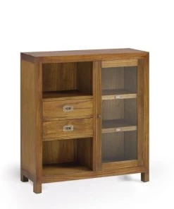 MOYCOR Vitrines Vitrine En Bois Marron -Vaisseliers Soldes Magasin vitrine en bois marron 7