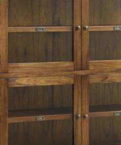 MOYCOR Vitrines Vitrine En Bois Marron H155 -Vaisseliers Soldes Magasin vitrine en bois marron h155 4