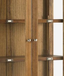 MOYCOR Vitrines Vitrine En Bois Marron H190 -Vaisseliers Soldes Magasin vitrine en bois marron h190 2