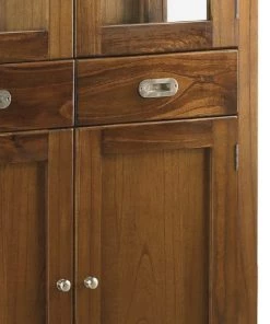 MOYCOR Vitrines Vitrine En Bois Marron H190 -Vaisseliers Soldes Magasin vitrine en bois marron h190 3