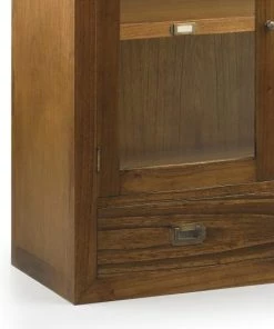 MOYCOR Vitrines Vitrine En Bois Marron L90 -Vaisseliers Soldes Magasin vitrine en bois marron l90 2