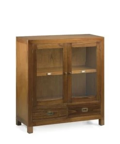MOYCOR Vitrines Vitrine En Bois Marron L90 -Vaisseliers Soldes Magasin vitrine en bois marron l90 3