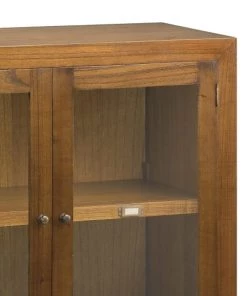 MOYCOR Vitrines Vitrine En Bois Marron L90 -Vaisseliers Soldes Magasin vitrine en bois marron l90 4