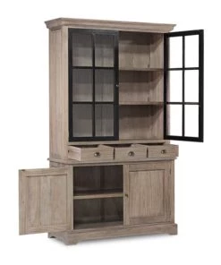 MOYCOR Vitrines Vitrine En Bois Massif Marron L 130 Cm  -Vaisseliers Soldes Magasin vitrine en bois massif marron l 130 cm 3