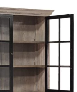 MOYCOR Vitrines Vitrine En Bois Massif Marron L 130 Cm  -Vaisseliers Soldes Magasin vitrine en bois massif marron l 130 cm 4