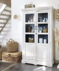 Maisons Du Monde Vitrines Vitrine En Manguier Blanche Effet Vieilli L 105 Cm -Vaisseliers Soldes Magasin vitrine en manguier blanche effet vieilli l 105 cm 1000 9 22 121423 12