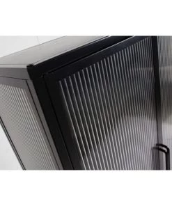 Woood Vitrines Vitrine En Métal Et Verre Strié Noir -Vaisseliers Soldes Magasin vitrine en metal et verre strie noir 5