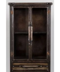 Drawer Vitrines Vitrine En Métal Marron 127 X 54 X 40 -Vaisseliers Soldes Magasin vitrine en metal marron 127 x 54 x 40 4