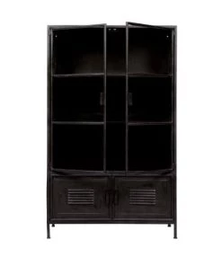 Woood Vitrines Vitrine En Métal Noir -Vaisseliers Soldes Magasin vitrine en metal noir 5