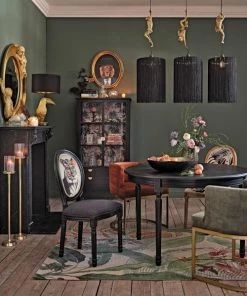 Maisons Du Monde Vitrines Vitrine En Sapin Noir 2 Portes 2 Tiroirs, Fond Imprimé Feuilles -Vaisseliers Soldes Magasin vitrine en sapin noir 2 portes 2 tiroirs fond imprime feuilles 1000 4 24 219661 4