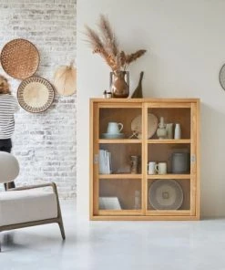 Tikamoon Vaisseliers Vitrine En Teck Massif 120 Cm