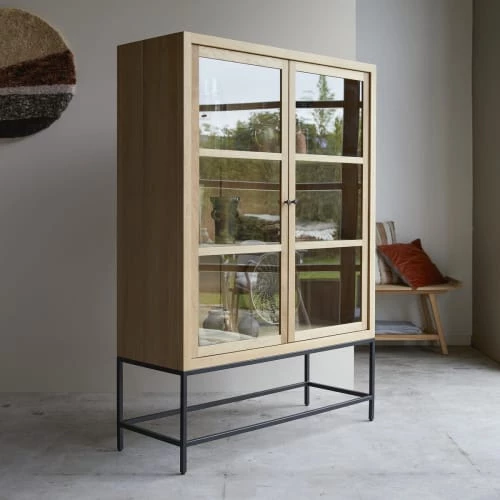 Tikamoon Vaisseliers Vitrine Haute En Chêne Massif 4 Tikamoon Vaisseliers Vitrine Haute En Chêne Massif – Image 4