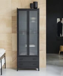 Tikamoon Vaisseliers Vitrine Haute En Métal