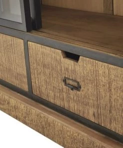 Maisons Du Monde Vitrines Vitrine Industrielle 1 Porte Coulissante 2 Tiroirs Bicolore -Vaisseliers Soldes Magasin vitrine industrielle 1 porte coulissante 2 tiroirs bicolore 1000 12 18 216949 3