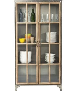 Kare Design Vitrines Vitrine Industrielle En Acier Et Peuplier Massif -Vaisseliers Soldes Magasin vitrine industrielle en acier et peuplier massif 3