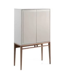 Angel Cerda Vitrines Vitrine MDF Brillant RAL7044 Et Placage Noyer