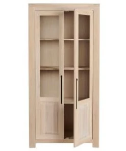 Hellin Vitrines Vitrine Moderne En Chêne Blanchi -Vaisseliers Soldes Magasin vitrine moderne en chene blanchi 5