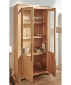 Hellin Vitrines Vitrine Moderne En Chêne Clair -Vaisseliers Soldes Magasin vitrine moderne en chene clair 2