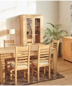 Hellin Vitrines Vitrine Moderne En Chêne Clair -Vaisseliers Soldes Magasin vitrine moderne en chene clair 3