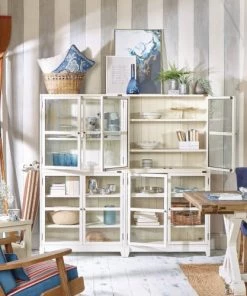 Robin Des Bois Vitrines Vitrine Modulable 4 Portes Vitrées 4 Tablettes Blanche -Vaisseliers Soldes Magasin vitrine modulable 4 portes vitrees 4 tablettes blanche 3