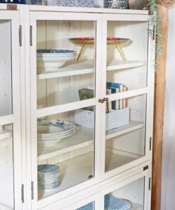 Robin Des Bois Vitrines Vitrine Modulable 4 Portes Vitrées 4 Tablettes Blanche -Vaisseliers Soldes Magasin vitrine modulable 4 portes vitrees 4 tablettes blanche 4