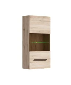 Brw Vaisseliers Vitrine Murale 1 Porte Rico Naturel